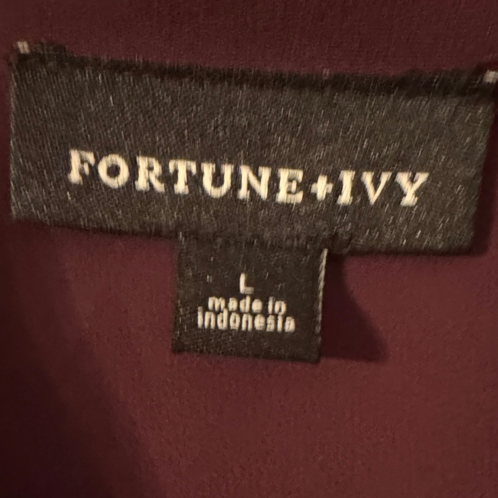 Fortune + Ivy Women's Purple Blouse
